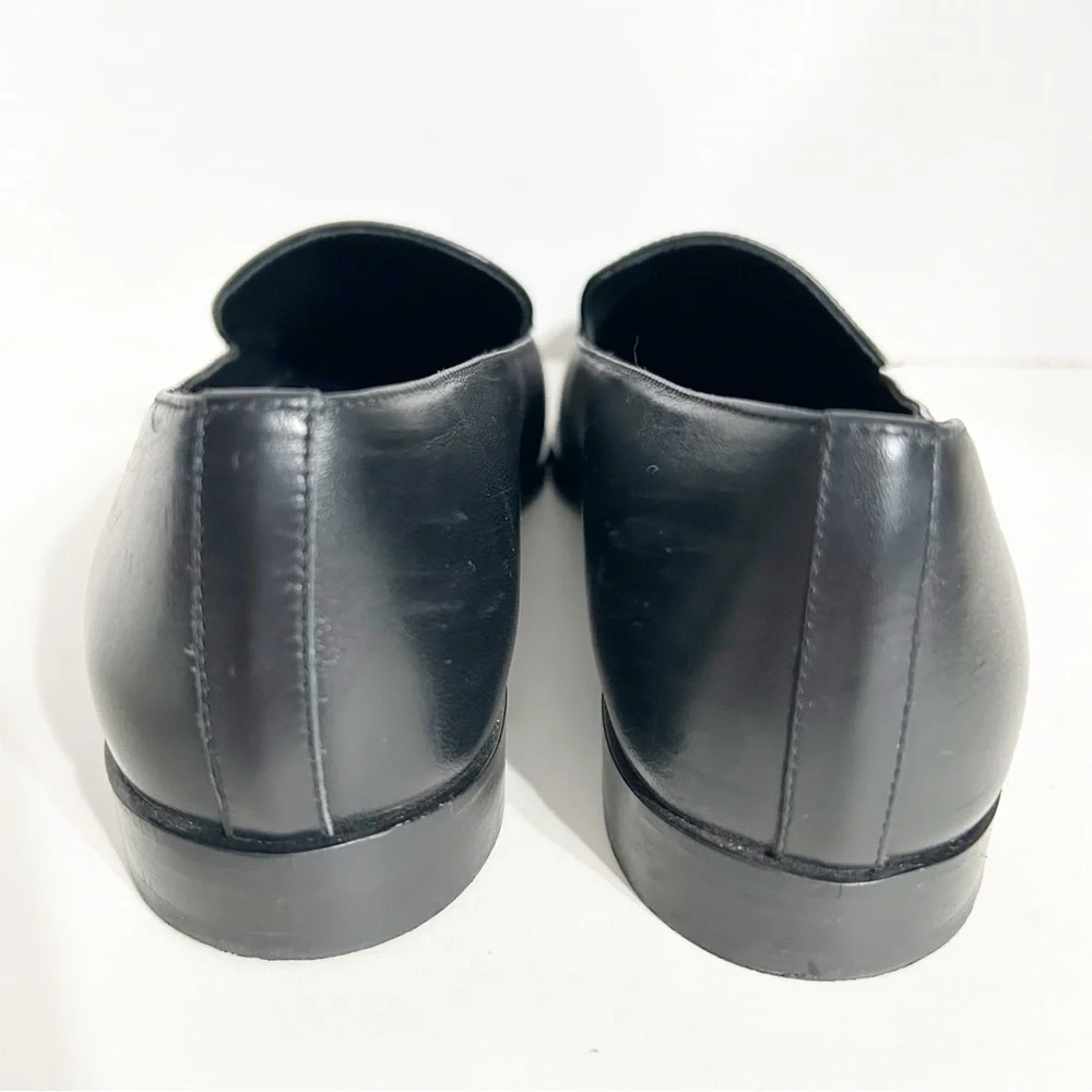 Everlane The 90's Black Leather Square Toe Round Heel Loafers Flats Size 9.5